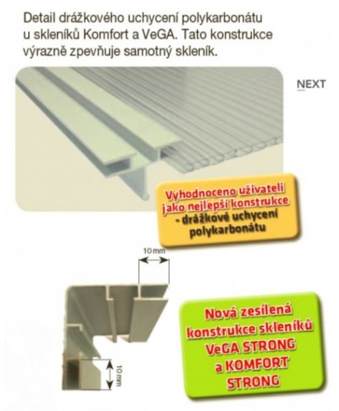 Hliníkový skleník VeGA 5000 STRONG-22 pozinkovaná základna ZDARMA - Kliknutím na obrázek zavřete
