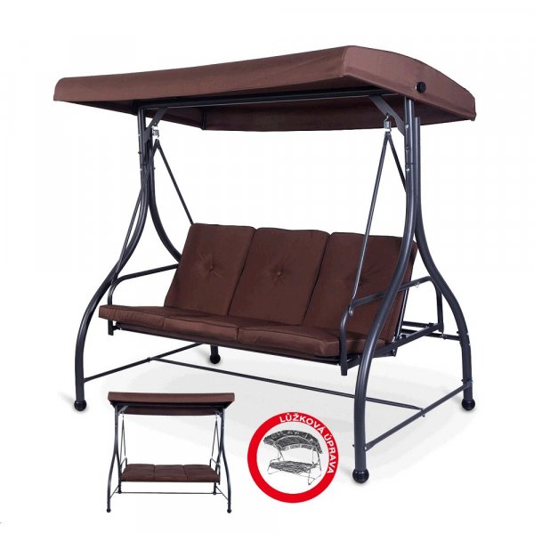 Luxusní houpačka BARCELONA hnědá - Kliknutím na obrázek zavřete