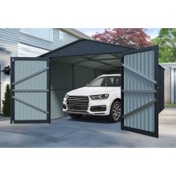 Riwall PRO RMCG 20x10 Anthracite - kovová garáž 3 x 6 m se sedlovou střechou