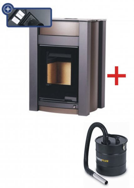 KALMAR 11/5 hnědá ER - teplovodní krbová kamna + vysavač popela ZDARMA - Kliknutím na obrázek zavřete