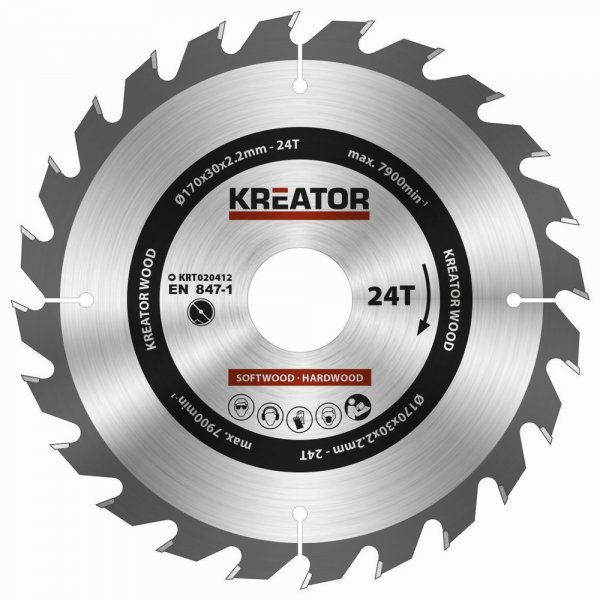 KRT020412 Pilový kotouč na dřevo 170mm, 24T - Kliknutím na obrázek zavřete