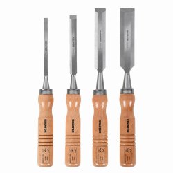 KRTH23603 - Dláta na dřevo sada 6, 12, 18, 24mm 4ks dřevěná rukojeť