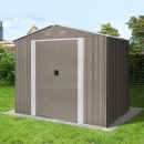RMSA 6x8 Brown - zahradní domek kovový 2,4 x 1,7 m se sedlovou střechou