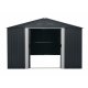 Riwall PRO RMSA 12x10 Anthracite - zahradní domek kovový 3 x 3,7 m se sedlovou střechou