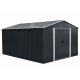 Riwall PRO RMSA 12x10 Anthracite - zahradní domek kovový 3 x 3,7 m se sedlovou střechou