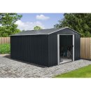 Riwall PRO RMSA 12x10 Anthracite - zahradní domek kovový 3 x 3,7 m se sedlovou střechou