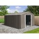 Riwall PRO RMSA 12x10 Brown - zahradní domek kovový 3 x 3,7 m se sedlovou střechou hnědý