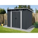 Riwall PRO RMSP 9x8 Anthracite LUX - zahradní domek kovový 2,4 x 2,8 m s pultovou střechou