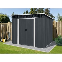 Riwall PRO RMSP 9x8 Anthracite LUX - zahradní domek kovový 2,4 x 2,8 m s pultovou střechou