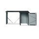 Riwall PRO RMWS 3x9 Anthracite - přístřešek na dřevo s kůlnou 2,7 x 1,6 m s pultovou střechou