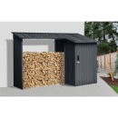 Riwall PRO RMWS 3x9 Anthracite - přístřešek na dřevo s kůlnou 2,7 x 1,6 m s pultovou střechou