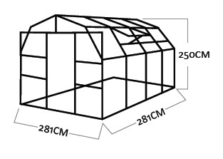 Hliníkový skleník KOMFORT TITAN 8000 STRONG-22 - Kliknutím na obrázek zavřete