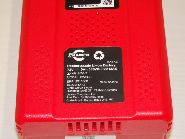 CRAMER Baterie 82V360 82V 5Ah - Kliknutím na obrázek zavřete